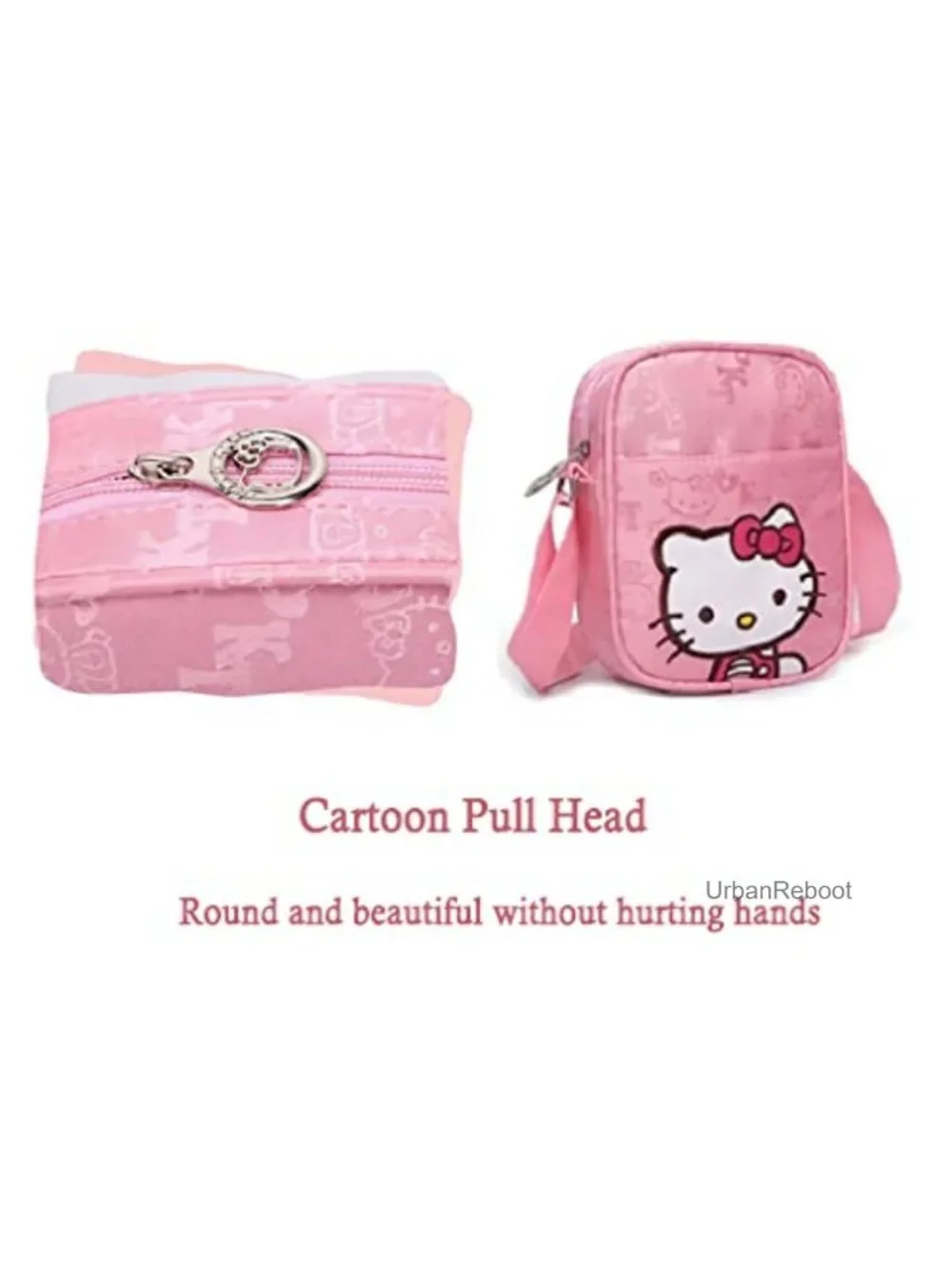 Girls Mini Canvas Crossbody Purse Cat Cartoon Zip Bag